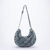 Vintage Denim Umhängetasche Damen Große Kapazität Messenger Bag Mehrere Taschen Satteltasche Verstellbarer Riemen Damen Crossbody Bag