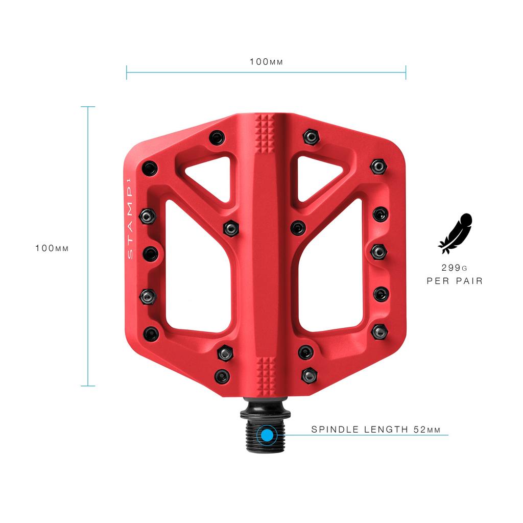 CRANK BROTHERS Stamp 1 Pedals, Small, Red, 577585