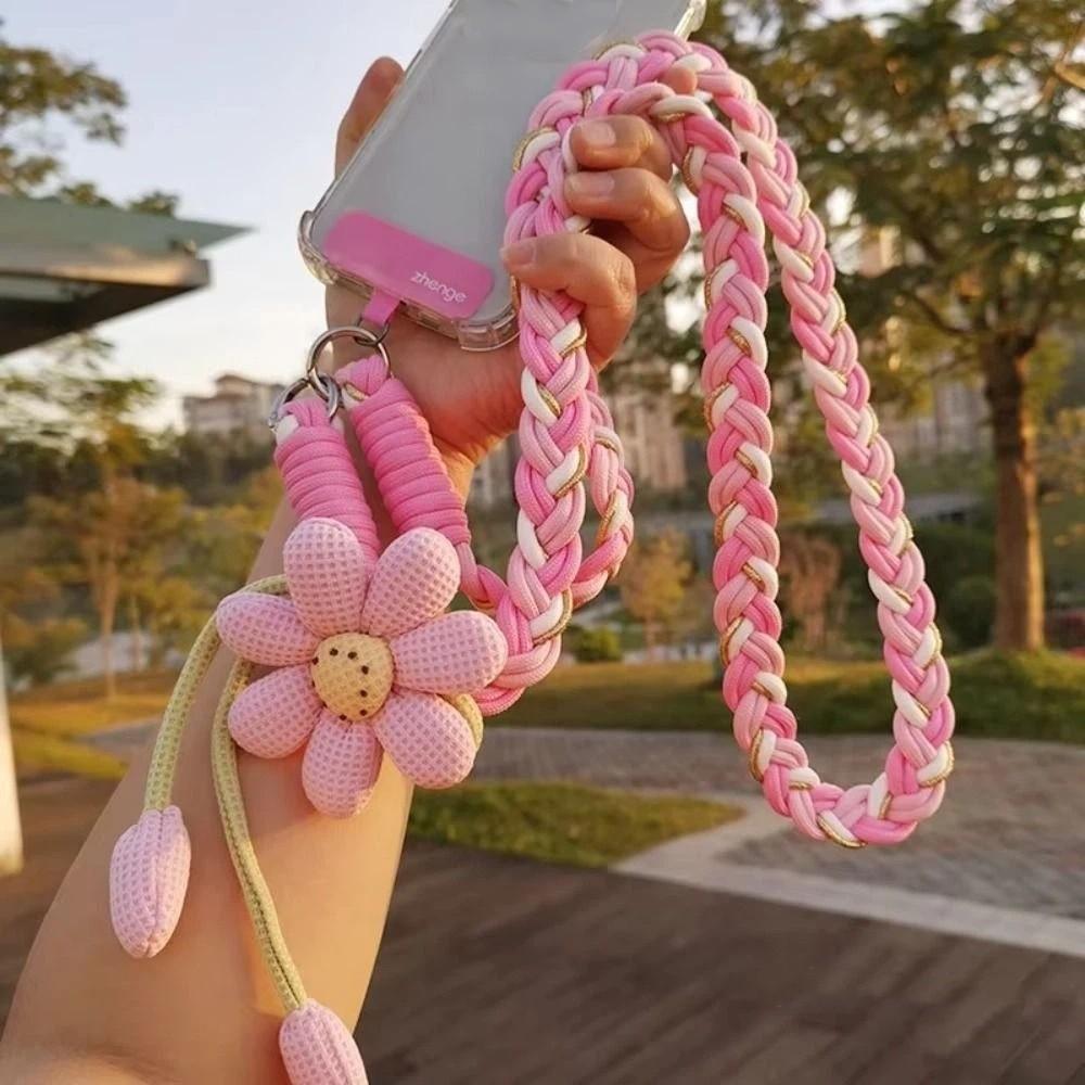 Detachable Flowers Phone Lanyard Phone Charm Crossbody Lanyard Cell Phone Strap Hanging Ornament