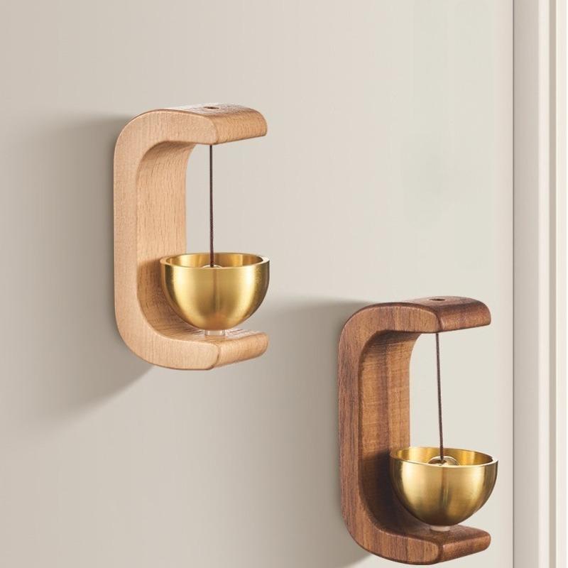 Dopamine Wind Chime Door Bell Solid Beech Wood Brass Magnetic Car Hanging Minimalist Home Decor Great Gift Idea Premium Material