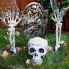 Halloween Glowing Skeleton Head Hands Arms Stakes Luminous Outdoor Decor for Lawn Garden Yard
