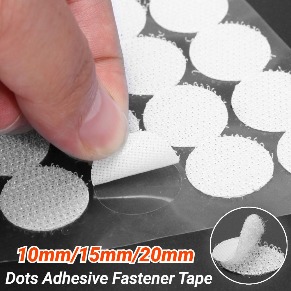 1000 Pairs Self Adhesive Fastener Tape 10/15/20mm Dots Adhesive Fastener Tape Strong Glue Sticker Round Fastener Hook Tape