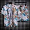 Men's Floral Beach Shirt & Shorts Set - Hainan Island Print, Plus Size, Perfect for Sanya or Hawaii Travel