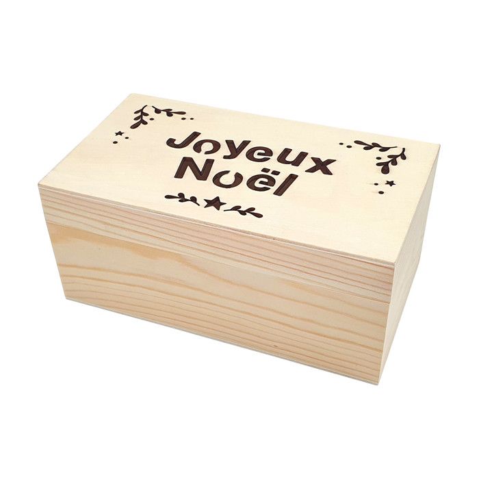 Boîte - MEGACREA DIY - Joyeux Noël - Bois ciselé - 16 x 7 x 9 cm - Mixte, à partir de 7 ans