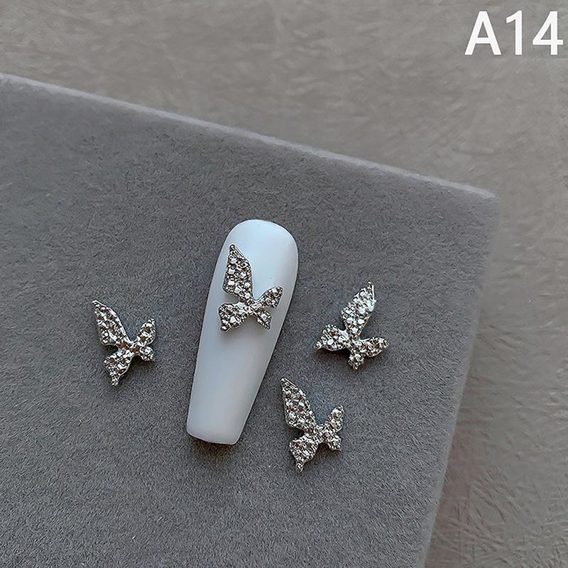 10 Stück Nail Art Charm Glänzende Nageldekoration Glitzer Nagel Maniküre Zubehör Bowknot Schmetterling Nail Art Dekorationen Teile