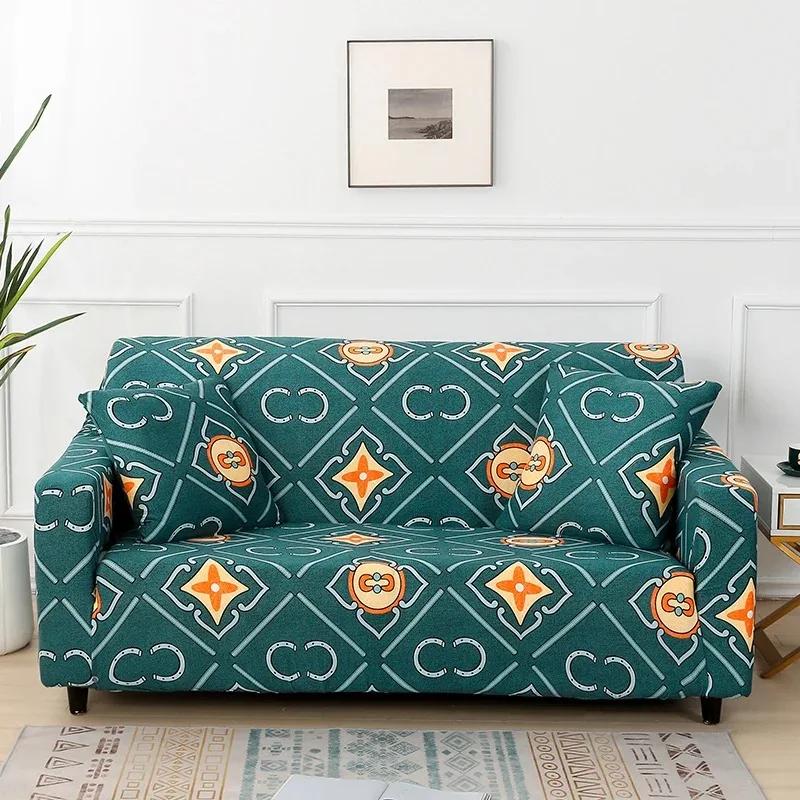 1/2/3/4 Seter Blomstertrykk Elastiske Trekktrekk Stretch Sofatrekk for Stue Hjørnesofatrekk Seksjonslenestoltrekk