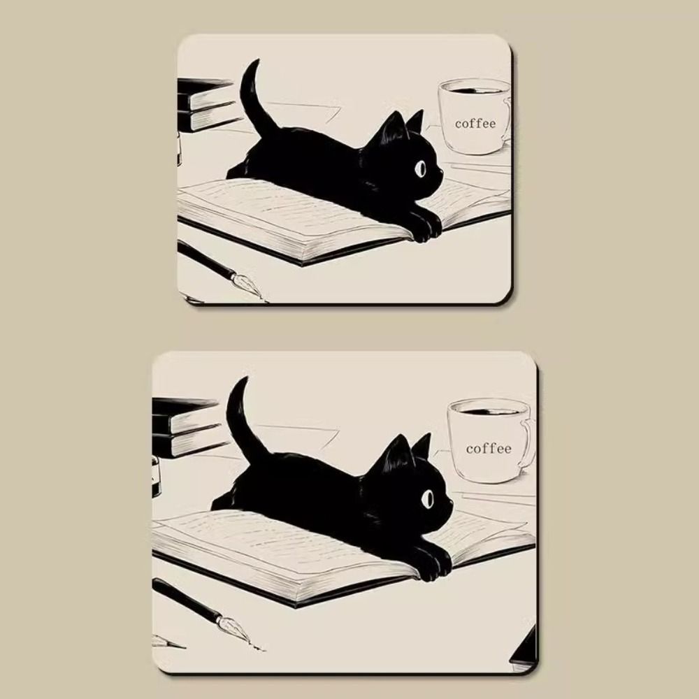 Waterproof Cat Mouse Pads Desk Mat Cat Mouse Mat Creative Black Cat Mouse Pad  Home Decor