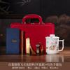 White porcelain Dunhuang office cup, personal special large-capacity drinking cup, mug with lid, teacup with hand gift