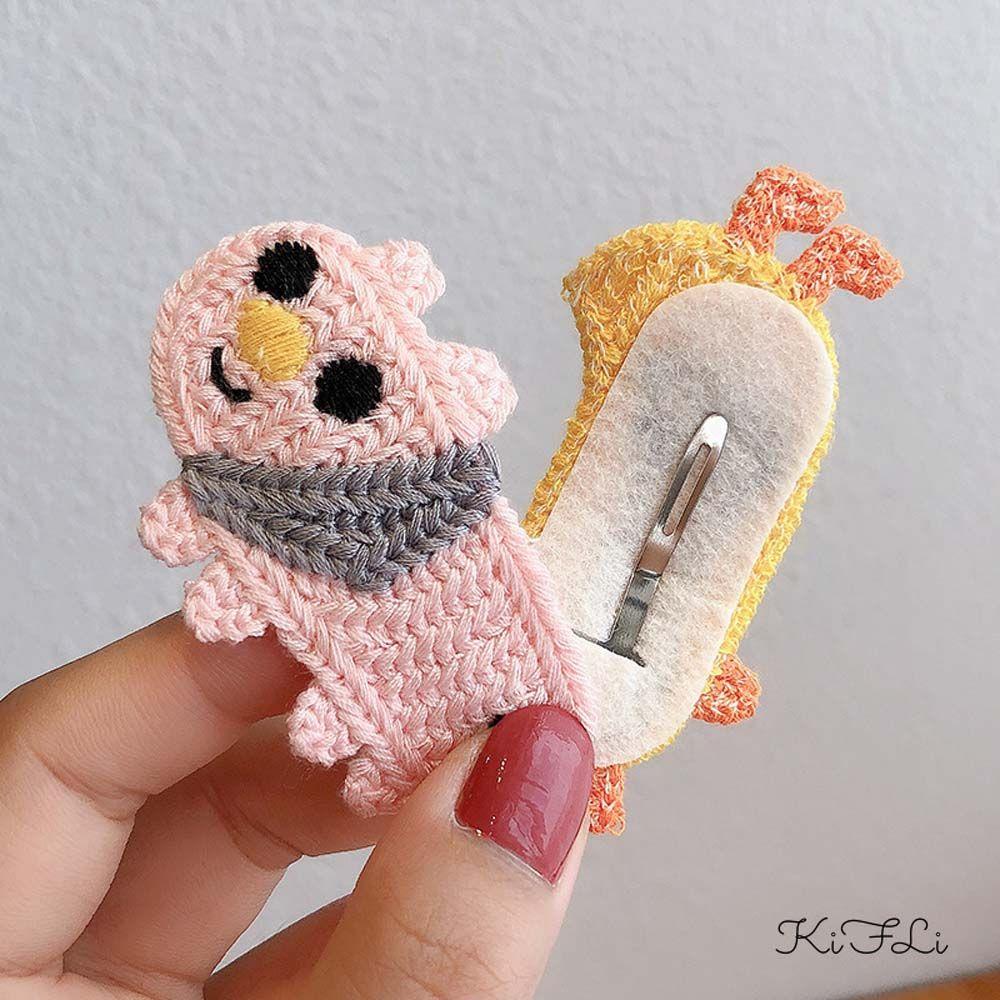 Headdress Handmade Children Hair Clip Kids Woolen Hairpin Knitted Hairgrips Girls Hair Holder