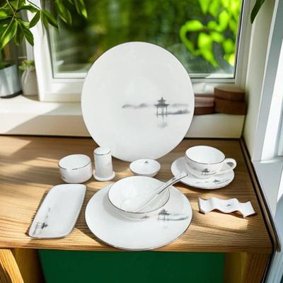 Luxury Lightweight Bone China Tableware Set - Thin, Durable Ceramic Plates, Bowls & Dishes for Hotels and Homes