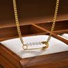 Korean Style Stainless Steel Brooch Necklace - Sweet and Cool Daily Wear, Perfect Best Friend Gift (Model NC-2563G)