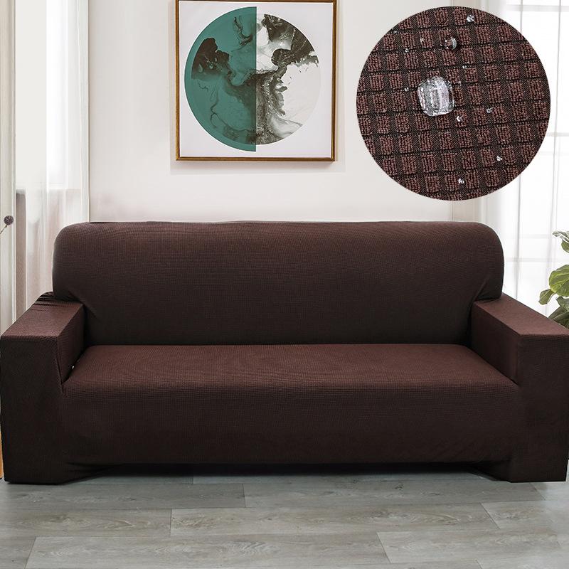 Waterproof Elastic Sofa Cover Cover Full Package Solid Color Thickened Corn Lint Polar Fleece Single and Double Three or Four People