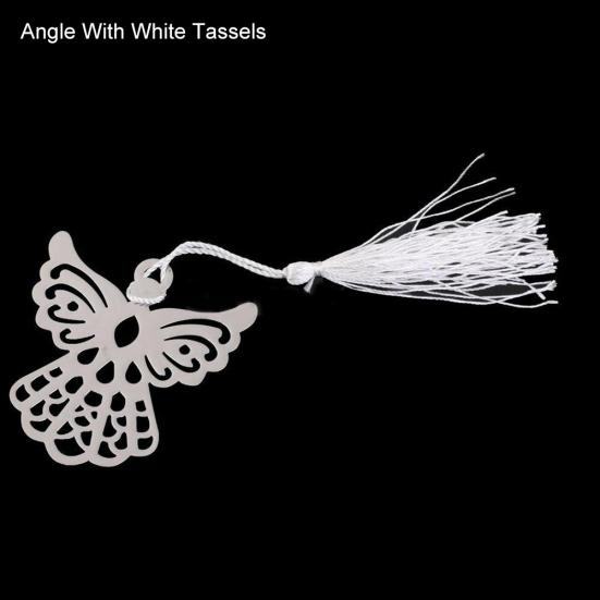 

Gift Box Exquisite Romantic Metal Love Heart Favor Candy Box for Wedding Angel With White Tassels