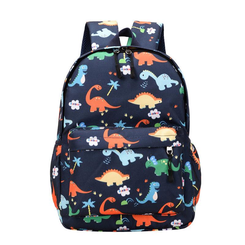 Cute Dinosaur Print Children's Backpack Breathable Lightweight Nylon School Bag