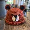 Unisex Wollmütze Häkelmütze Niedliche Bärenohren Strickmütze Warmes Ohr zum Schutz für Frühling Herbst Winter Tägliches Tragen