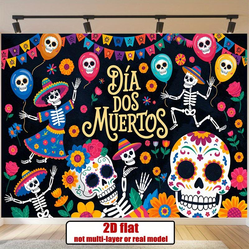 2D flat banner 1 skeleton-themed Halloween backdrop decoration item polyester party banner decorationzyc