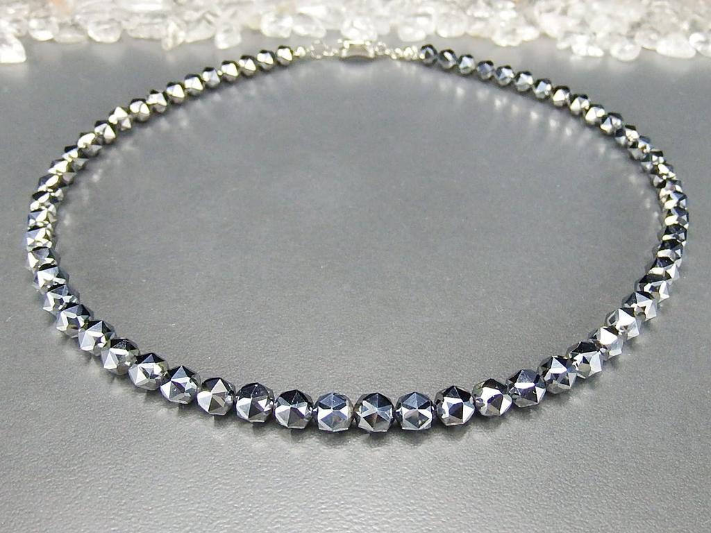 Stone Town AAAA High Purity Terahertz Ore Diamond Cut 6mm Lightweight Necklace