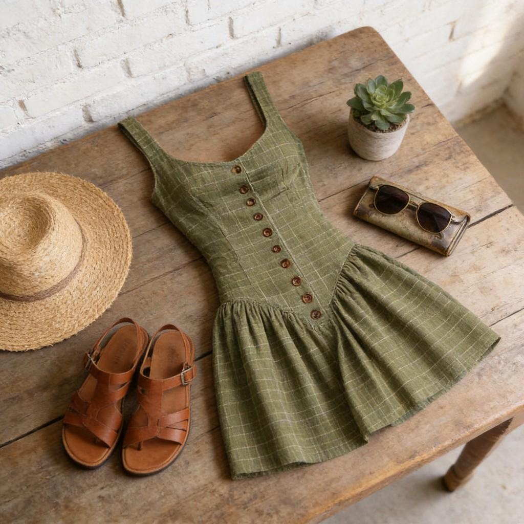 Polyester Pleated Sleeveless Mini Dress With High Waist For Summer Casual Wear