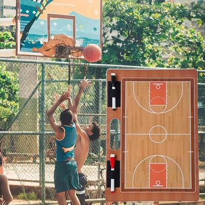 Basketball Dry Erase Clipboard with Handle Smooth Surface Portable Handheld Double Sided Basketball Coaching Board with Markers