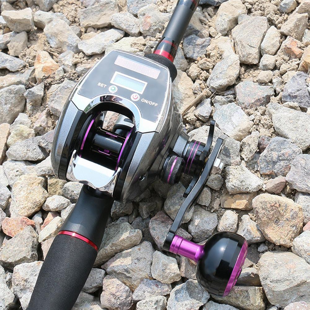 6+1BB 8.0:1 Ratio Digital Display Baitcasting Reel with Sun Power Charging System High Speed Fishing Reel with Line Counter