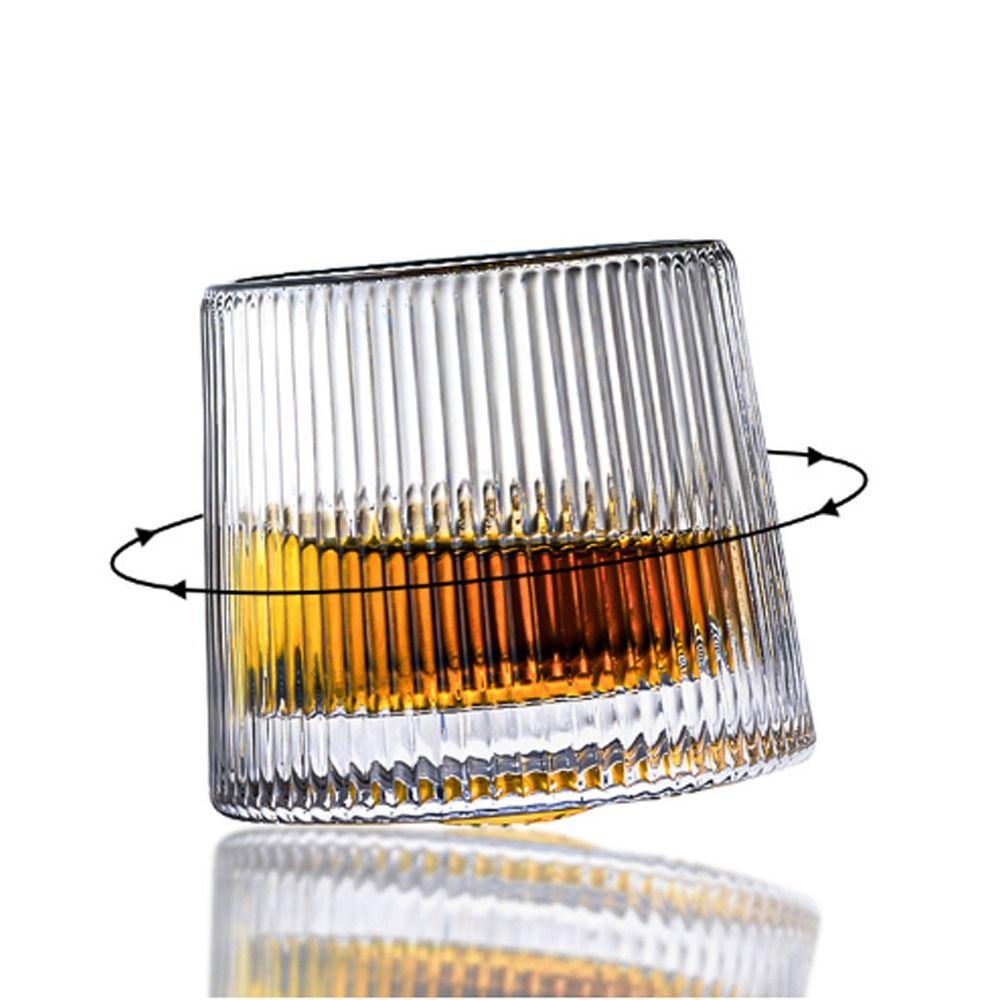 Křišťálová sklenice na rum Rotující sklenice na whisky s podstavcem Točivé sklo Nová skleněná sklenice