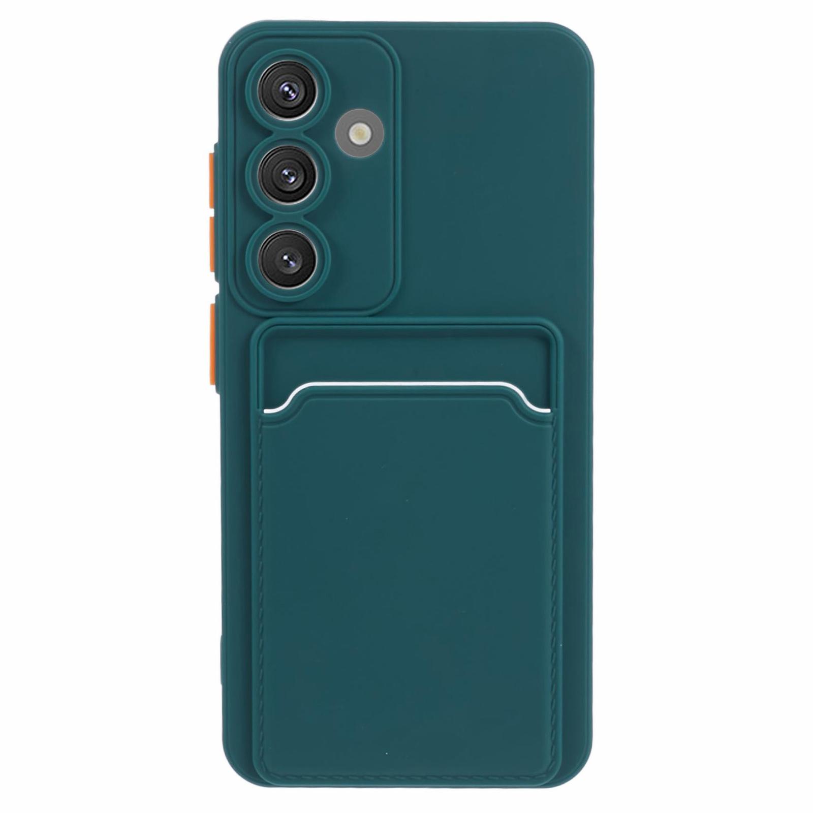

For Samsung Galaxy A15 5G Case Card Holder TPU Mobile Phone Cover Midnight Green