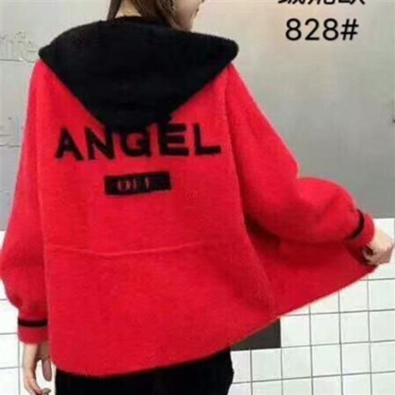 Women's autumn and winter mink fleece cardigan autumn new short top sweater thick coat spring and autumn versatile