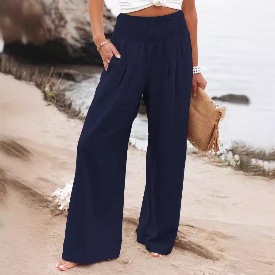 In Stock! 2022 Casual Wide-Leg Cotton Linen Bestseller Loose Long Pants for Women - Spring/Summer Collection.