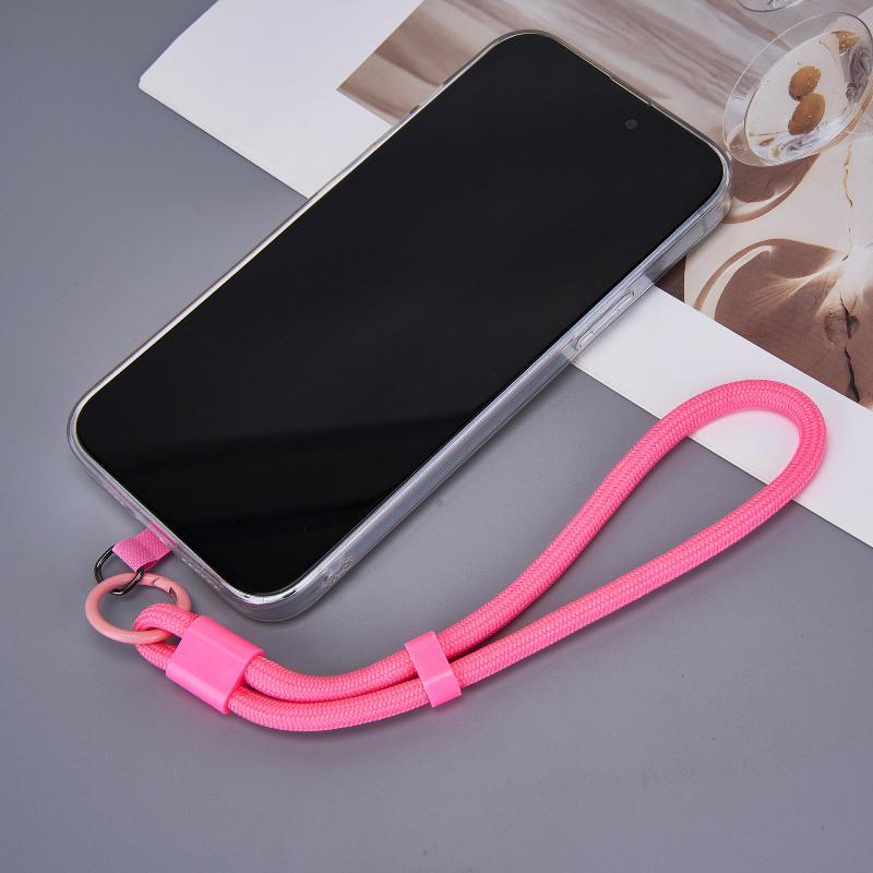 Short Polyester Phone Wrist Lanyards Scratch-Proof Multiple Candy Colors with Free Adhesive Pads for USB Drives Keys