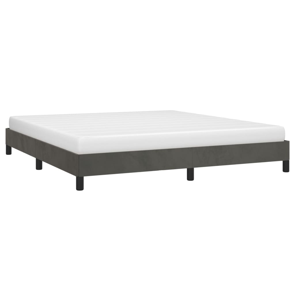 Vidaxl Bed Frame Without Mattress, Dark Gray, 160X200 Cm, Velvet