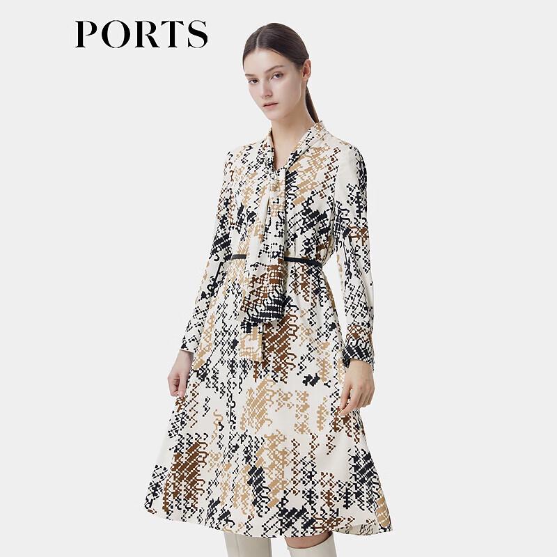 

PORTS Women s Printed Tie-Neck Dress M (US 6)