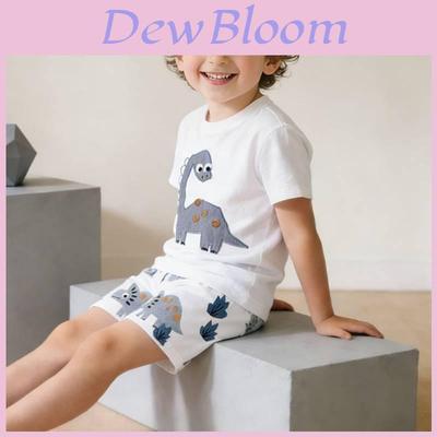Malwee Boy Summer Cotton T Shirt And Shorts Set With Cartoon Dinosaur Prints For Kids Ages 3 To 8