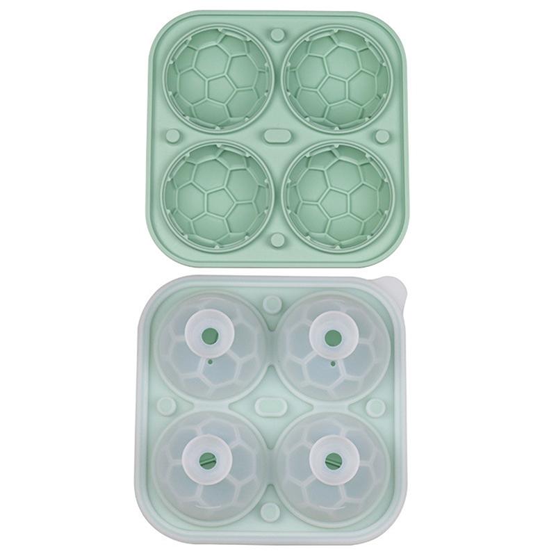 Scatola Stampo per Palline di Ghiaccio da Golf Calcio Silicone Griglia Ghiaccio per Pub Bar Cocktail Feste in Casa