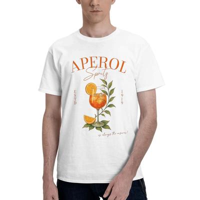Streetwear T Shirt Summer Aperol Spritz Illustration Trendy Cool T-Shirts Summer Tshirt for Men Plus Size Short Sleeve Top Tees