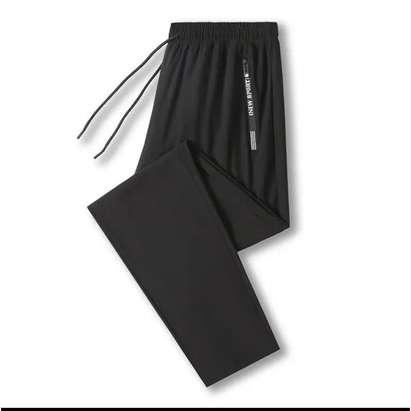 Men's Summer Ice Silk Jogger Pants - Casual, Loose, Versatile, Air Conditioning, Sports Pants with a Straight Leg Design.