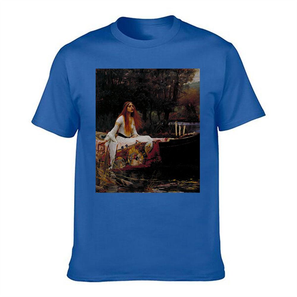 Unisexs Cotton TShirt Dark Anime Style Blue Rose Kanji Print Gothic Aesthetic Casual Tee