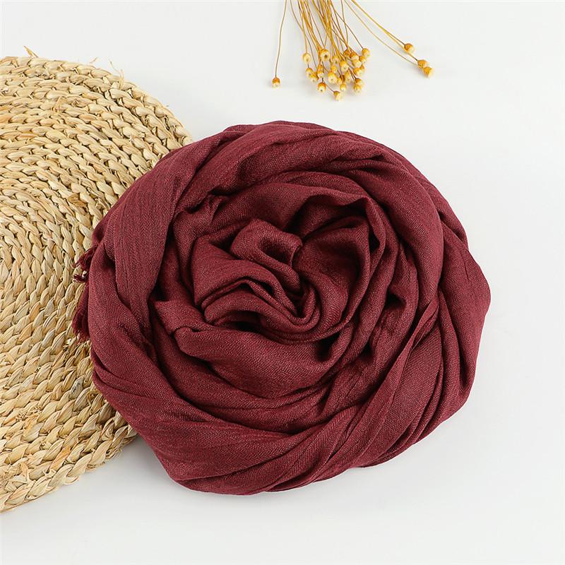 37 Color Plain Big Size Fringe Cotton Viscose Scarf Lady Warme Soft Shawls And Wraps Pashmina Stole Female Kerchief Muslim Hijab