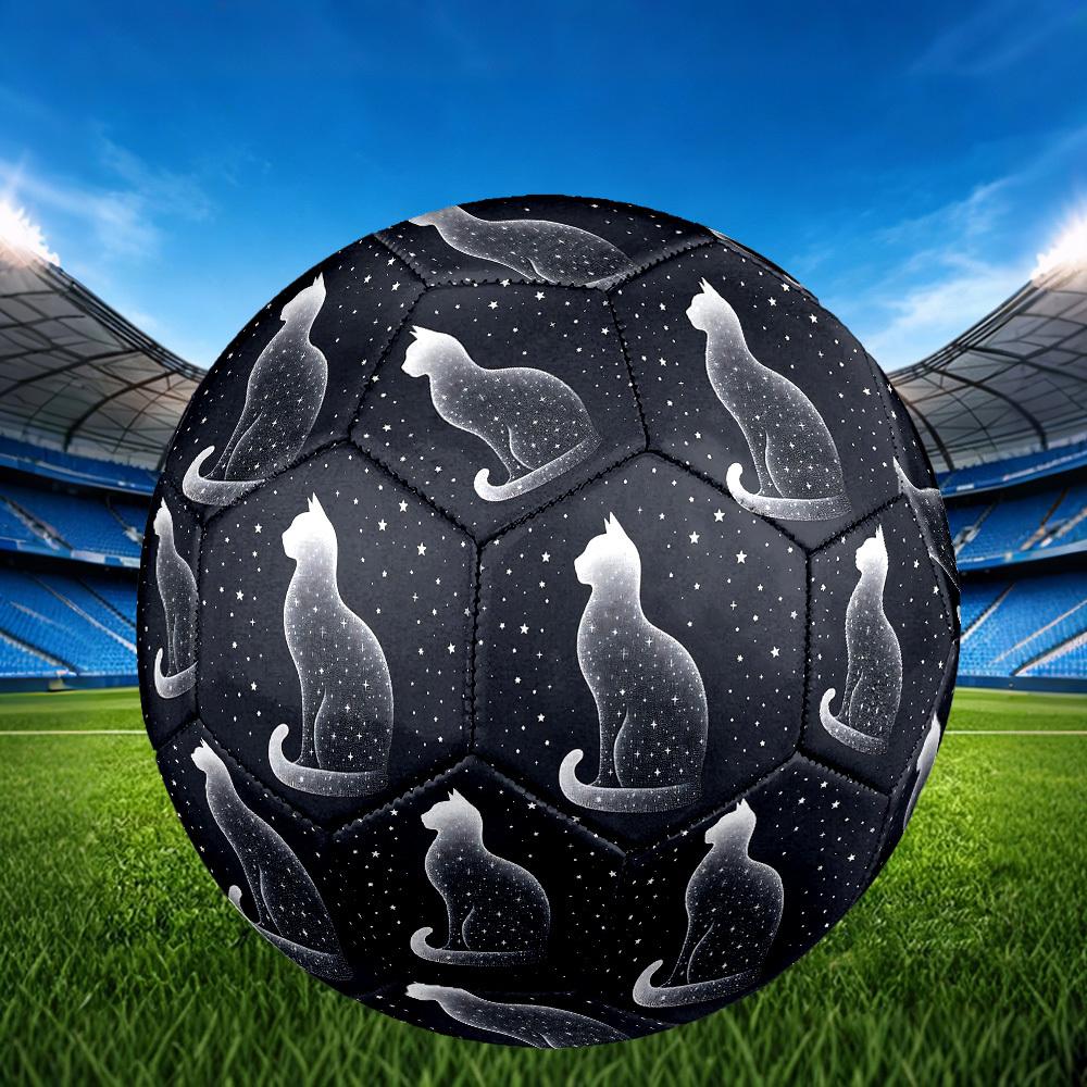 1pc Starry Night Cat Size 5 Soccer Ball Professional Match Training Football Indoor &Outdoor Sports Ball Lightweight Durable c6597