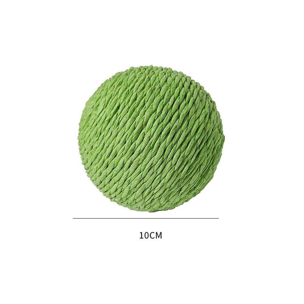 10cm Cat Ball Interactive Sisal Cat Scratching Ball Toy For Kitten Teeth Cleaning Anti Bite Cat Ball Sounding Toy Pet Supplies