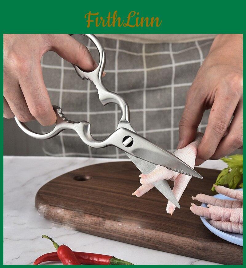 Steel Multifunctional Stainless Kitchen Scissors Household Nuts Chicken Bone Scissors Vegetable Scissors