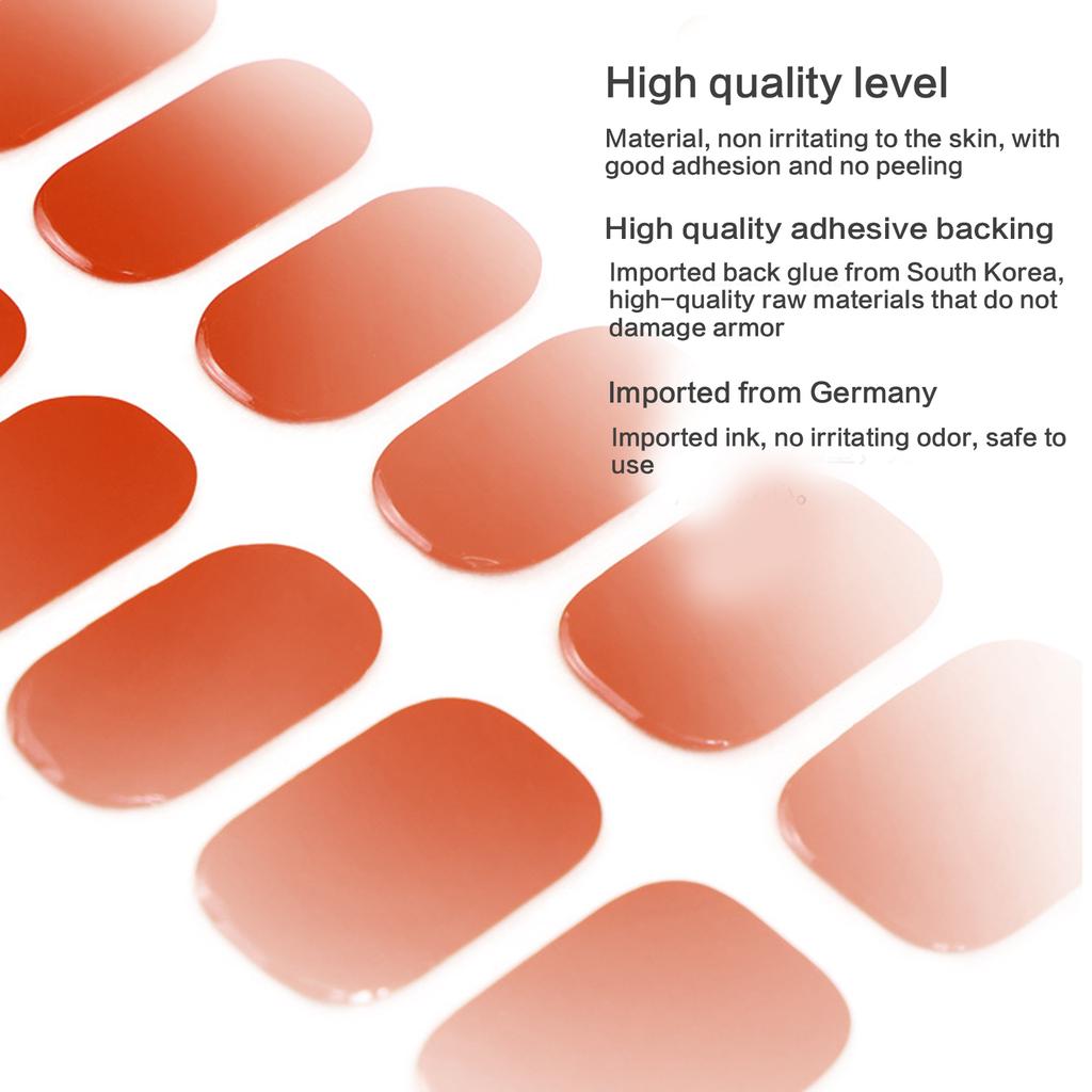 Semi Cured Gel Nail Strips Long Lasting Nail Polish Strips Salon Gel Nail Sticker Nail Art Wrap Decoration for Women