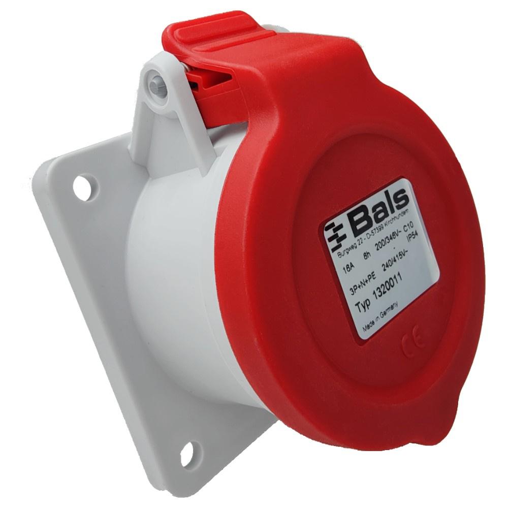 Gniazdo Tablicowe Proste 16A 5P 400V Siłowe Quick-Connect Ip54