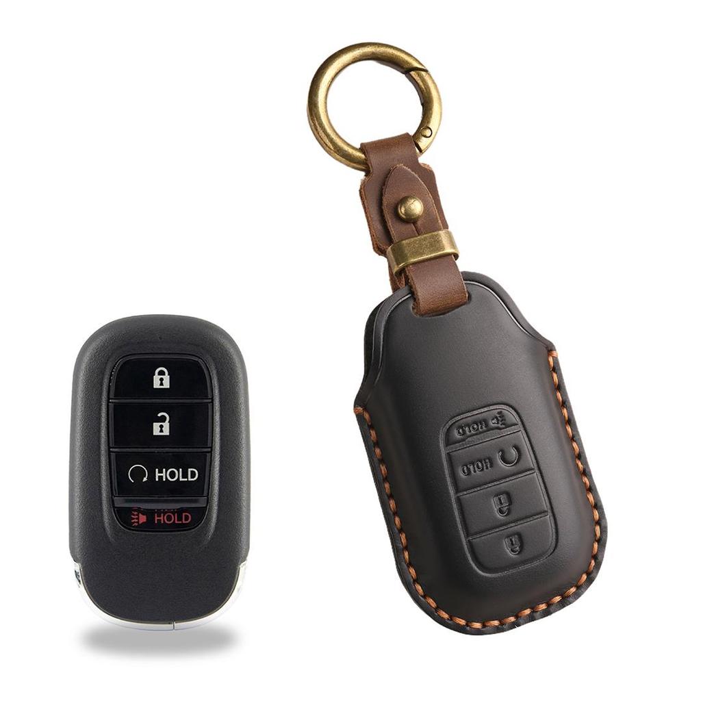 [Honda]Car Key Cover Handmade cowhide Suitable for New Style Civic CRV Haoying Binzhi