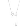 Necklace Female Pentagram Pendant Ins Niche Design Sense Diamond-Set Telescopic Collarbone Chain Trendy Jewelry Quality