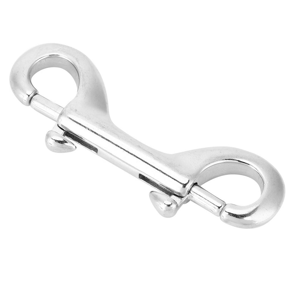 Silver Durable Stainless Steel Double Ended Clip Hook Bolt Snap Scuba Diving Buckle