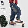DODOJA Jungen Retro Amerikanische Bestickte Fleece-gefütterte Denim Haremshose