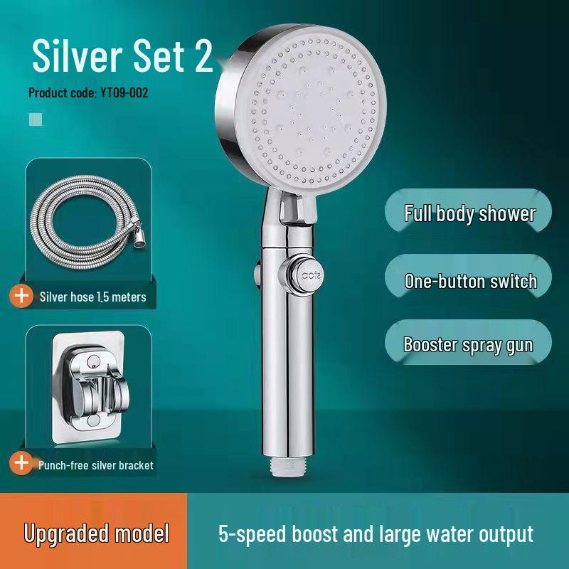 Handheld Lotus Shower Head with Heater and Bracket Set for Bathroom