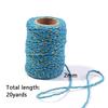 20Meters 2mm Colorful Braided Cords Christmas Thread Golden Silk String Rope For Making Christmas Gift Packaging DIY Party Decor