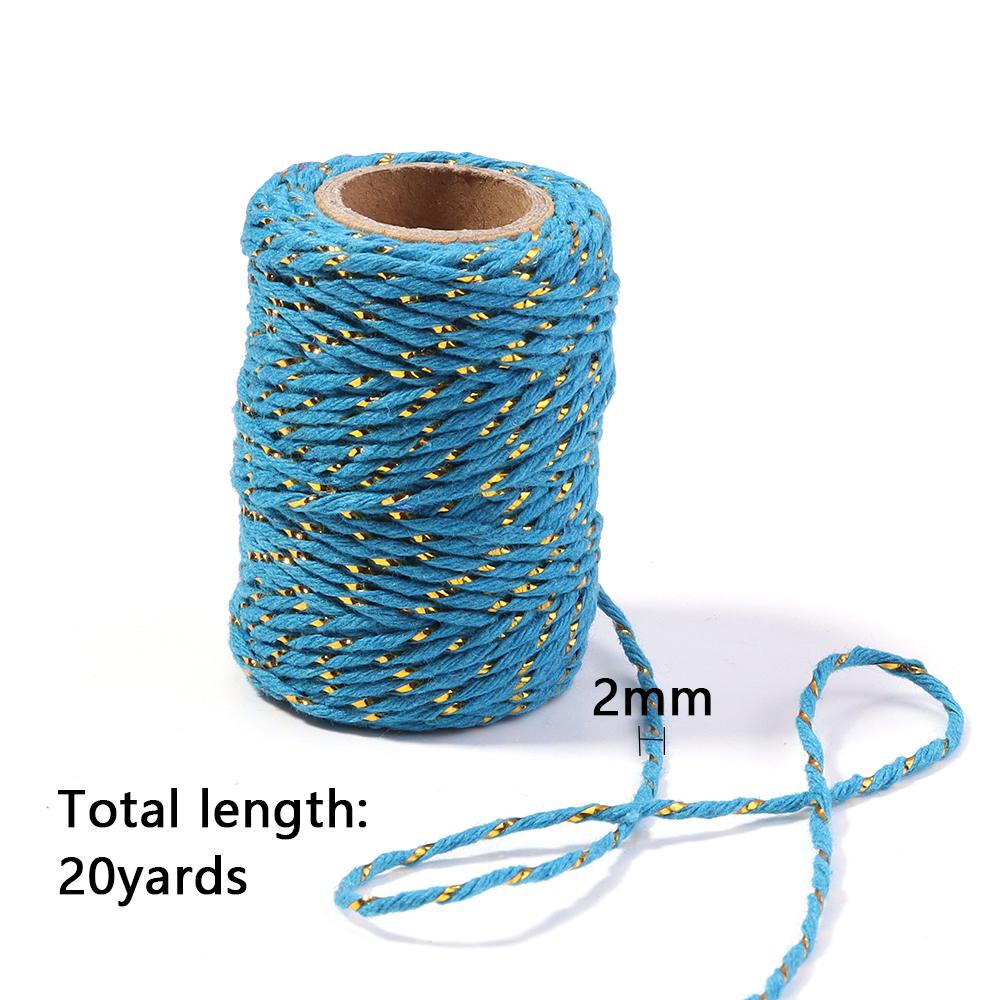 20Meters 2mm Colorful Braided Cords Christmas Thread Golden Silk String Rope For Making Christmas Gift Packaging DIY Party Decor