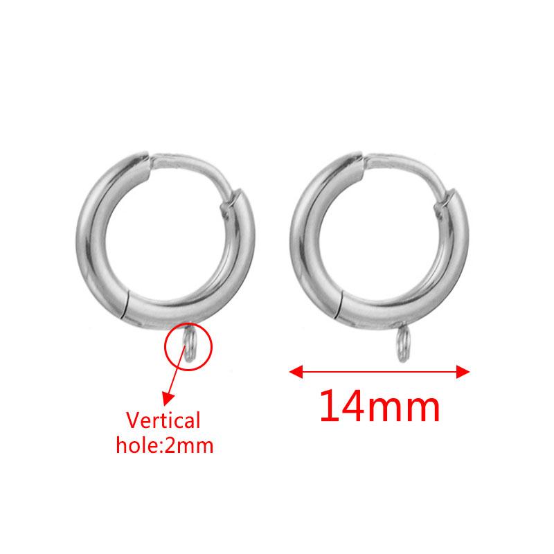 10pcs Gold Stainless Steel Hoop Earrings Hooks Round Earring Post for Women DIY Earrings Making Supplies Jewelry Accessories
